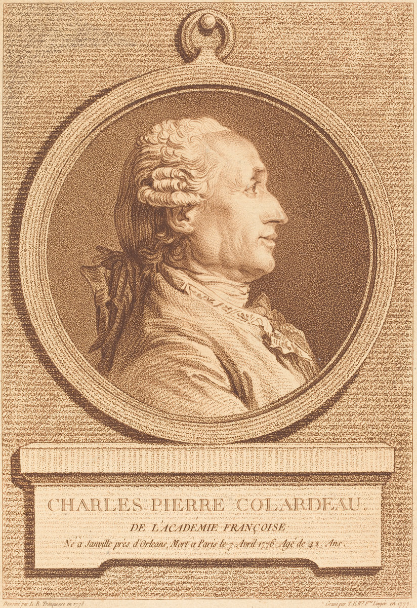 Charles Pierre Colardeau by Thérèse-Éléonore Lingée after Louis Rolland Trinquesse (French, 1753 - 1833), 16X12"(A3)Poster Print