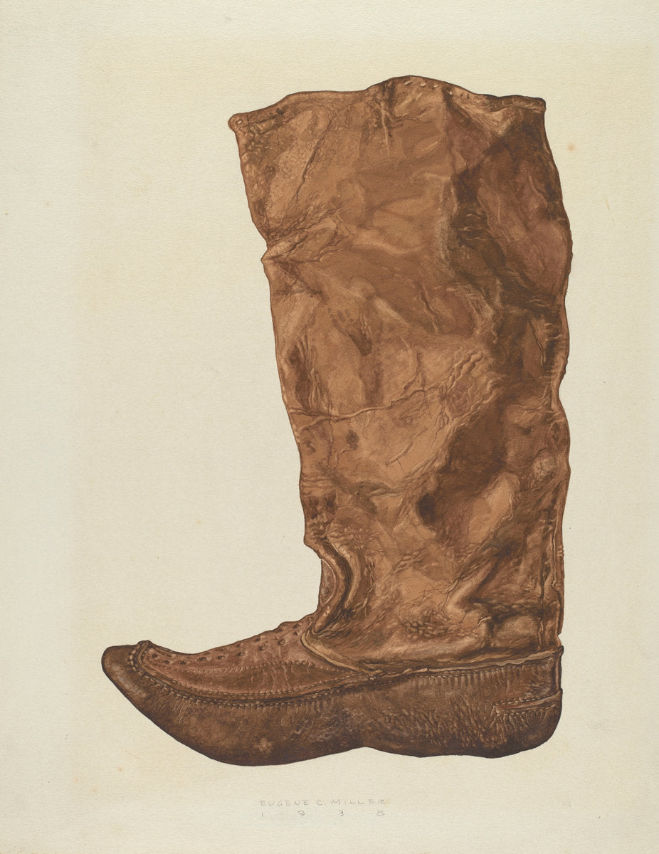 Boot by Eugene C. Miller (American, active c. 1935), 16X12"(A3)Poster Print