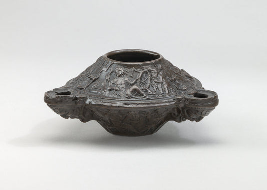 A Three Wick Lamp with Bacchic Scenes by Andrea Briosco, called Riccio (Paduan, 1470 - 1532), 16X12"(A3)Poster Print