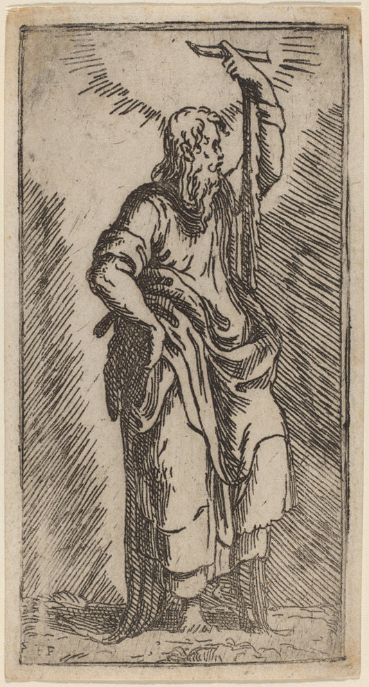 Saint Simon by Master F.P. after Parmigianino (Italian, active mid 16th century), 16X12"(A3)Poster Print