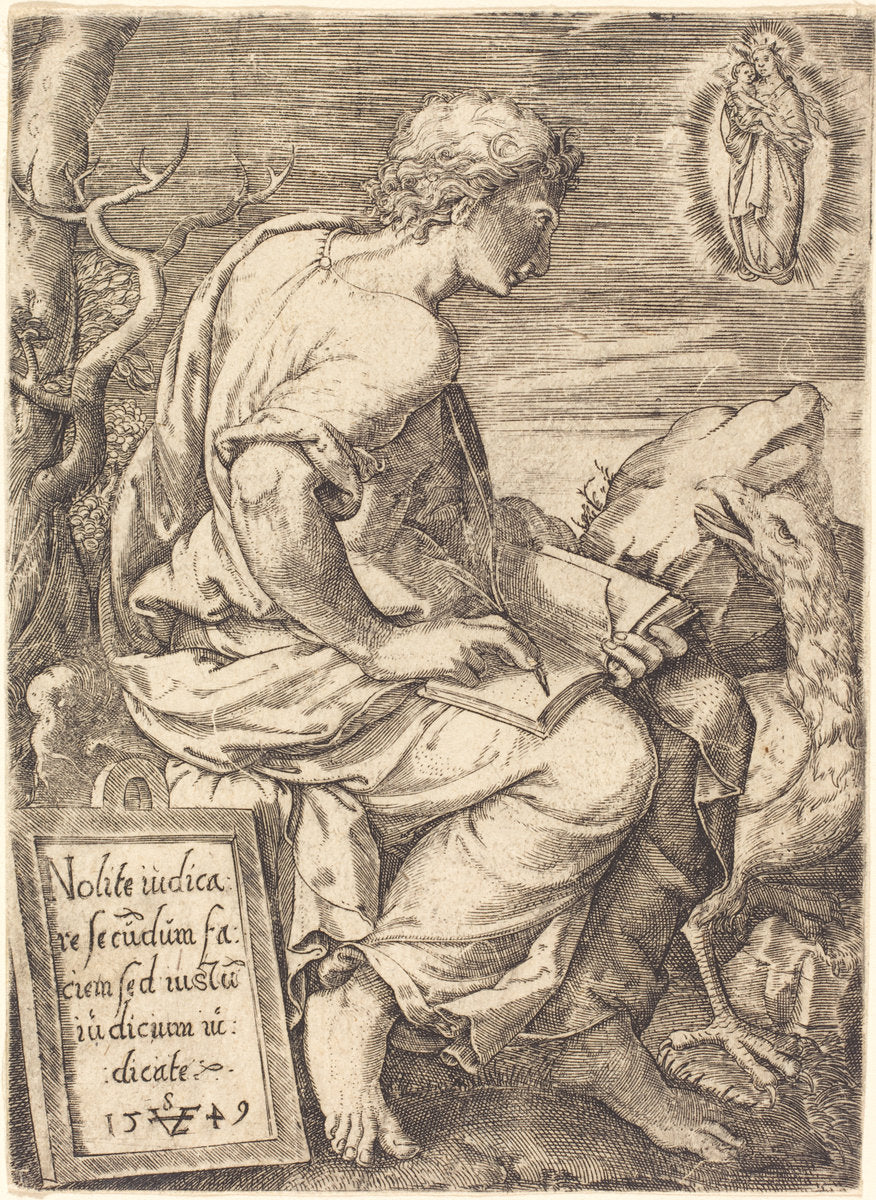 Saint John by Johann Ladenspelder (German, 1512 - 1561 or after), 16X12"(A3)Poster Print