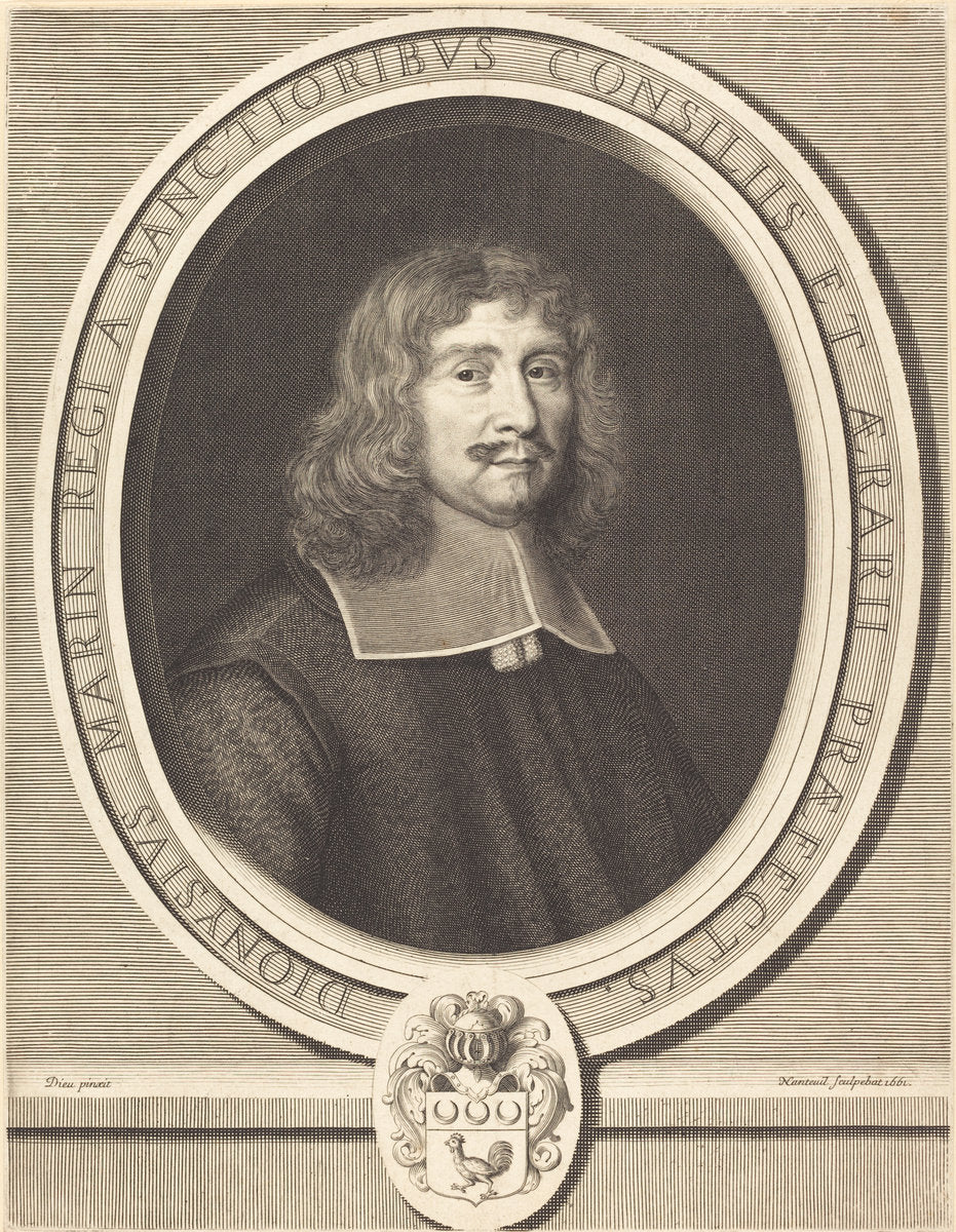 Denis Marin by Robert Nanteuil after Jean de Dieu (French, 1623 - 1678), 16X12"(A3)Poster Print