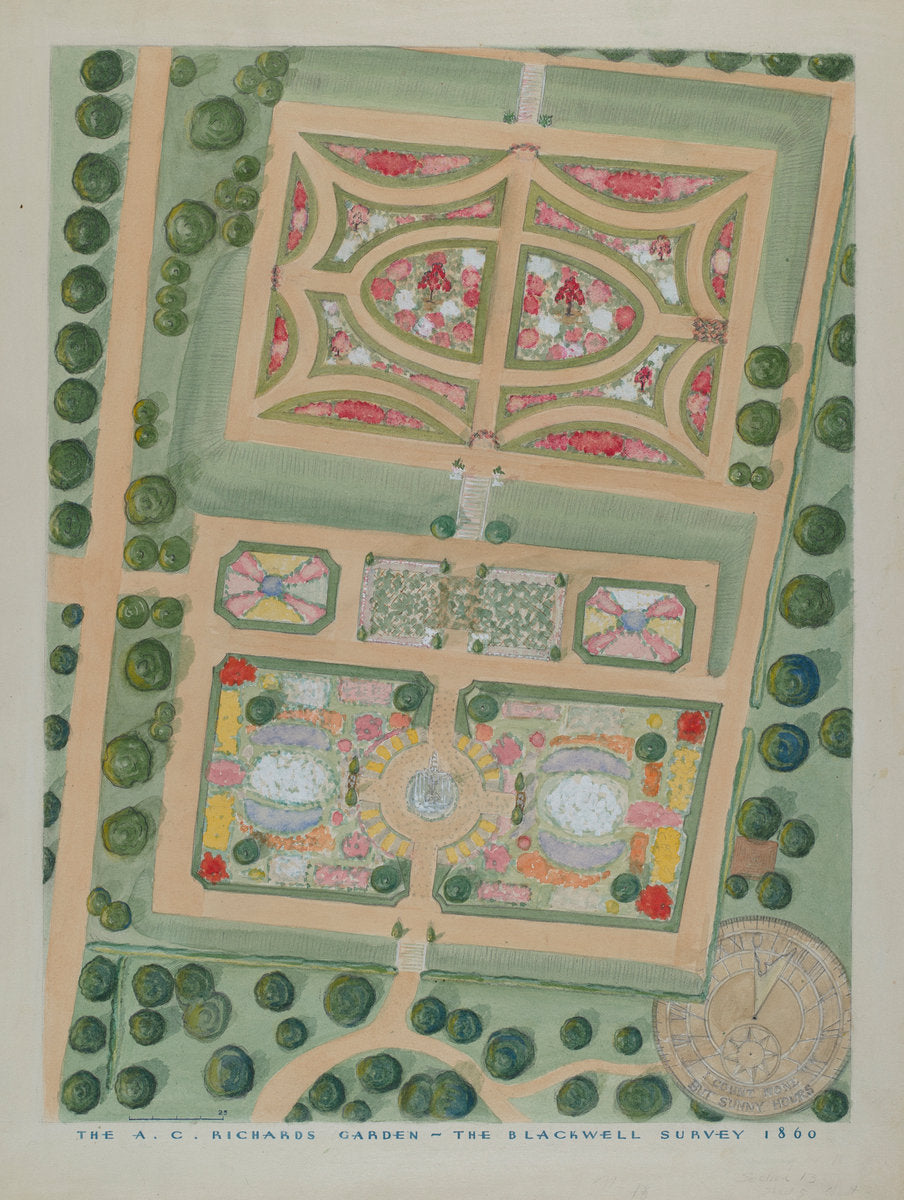 A. C. Richards' Garden by Gilbert Sackerman and William Merklin (American, active c. 1935), 16X12"(A3)Poster Print