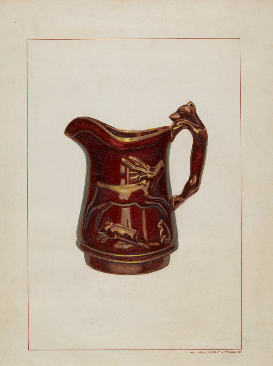 Crockery Pitcher by Ernest A. Towers, Jr. (American, active c. 1935), 16X12"(A3)Poster Print