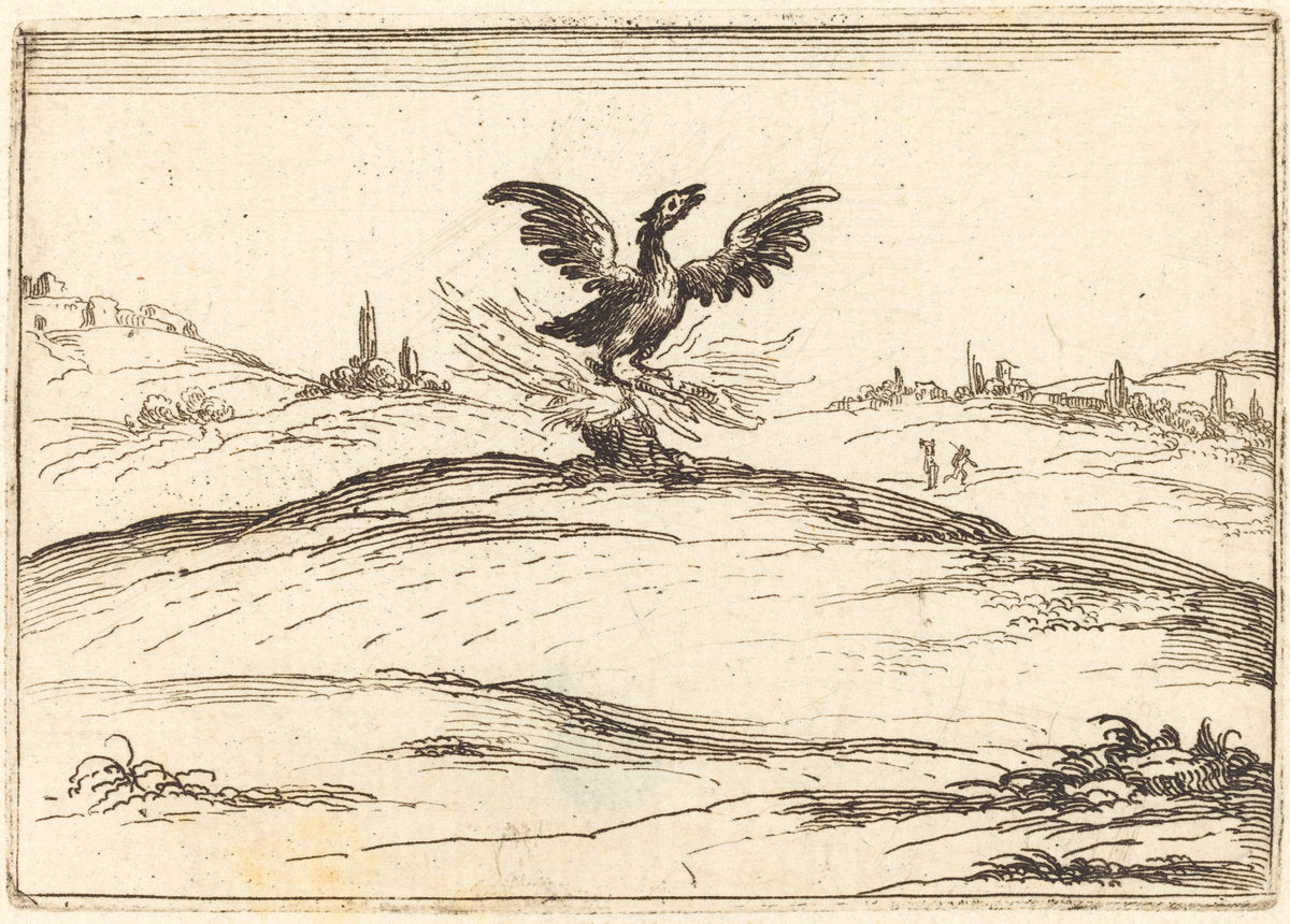 Burning Phoenix by Jacques Callot (French, 1592 - 1635), 16X12"(A3)Poster Print