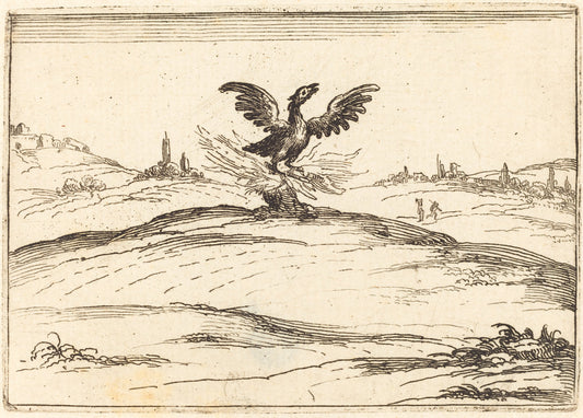 Burning Phoenix by Jacques Callot (French, 1592 - 1635), 16X12"(A3)Poster Print