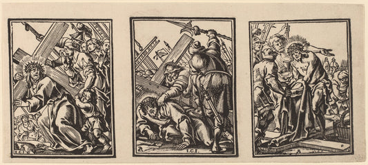Three Scenes on the Road to Calvary by Christoffel Jegher after Anthonis Sallaert (Flemish, 1596 - 1652/1653), 16X12"(A3)Poster Print