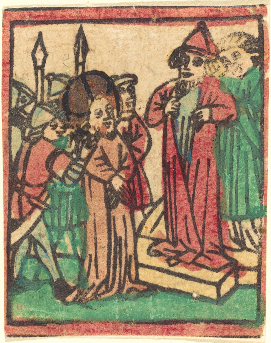 probably 1449 by German 15th Century (Caiaphas Tearing his Clothes), 16X12"(A3)Poster Print