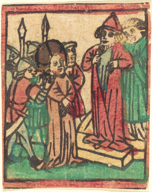 probably 1449 by German 15th Century (Caiaphas Tearing his Clothes), 16X12"(A3)Poster Print
