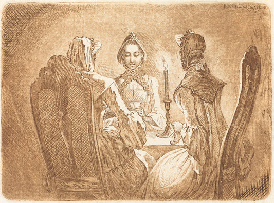 The Card Game (Der kleine l'Hombre Tisch) by Daniel Nikolaus Chodowiecki (German, 1726 - 1801), 16X12"(A3)Poster Print