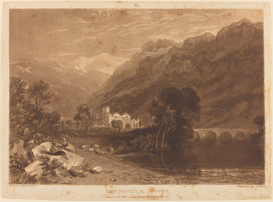 Bonneville by Joseph Mallord William Turner and Henry Edward Dawe (British, 1790 - 1848), 16X12"(A3)Poster Print