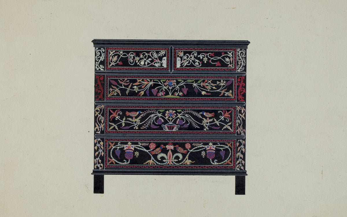 Guilford Painted Chest by Martin Partyka (American, active c. 1935), 16X12"(A3)Poster Print