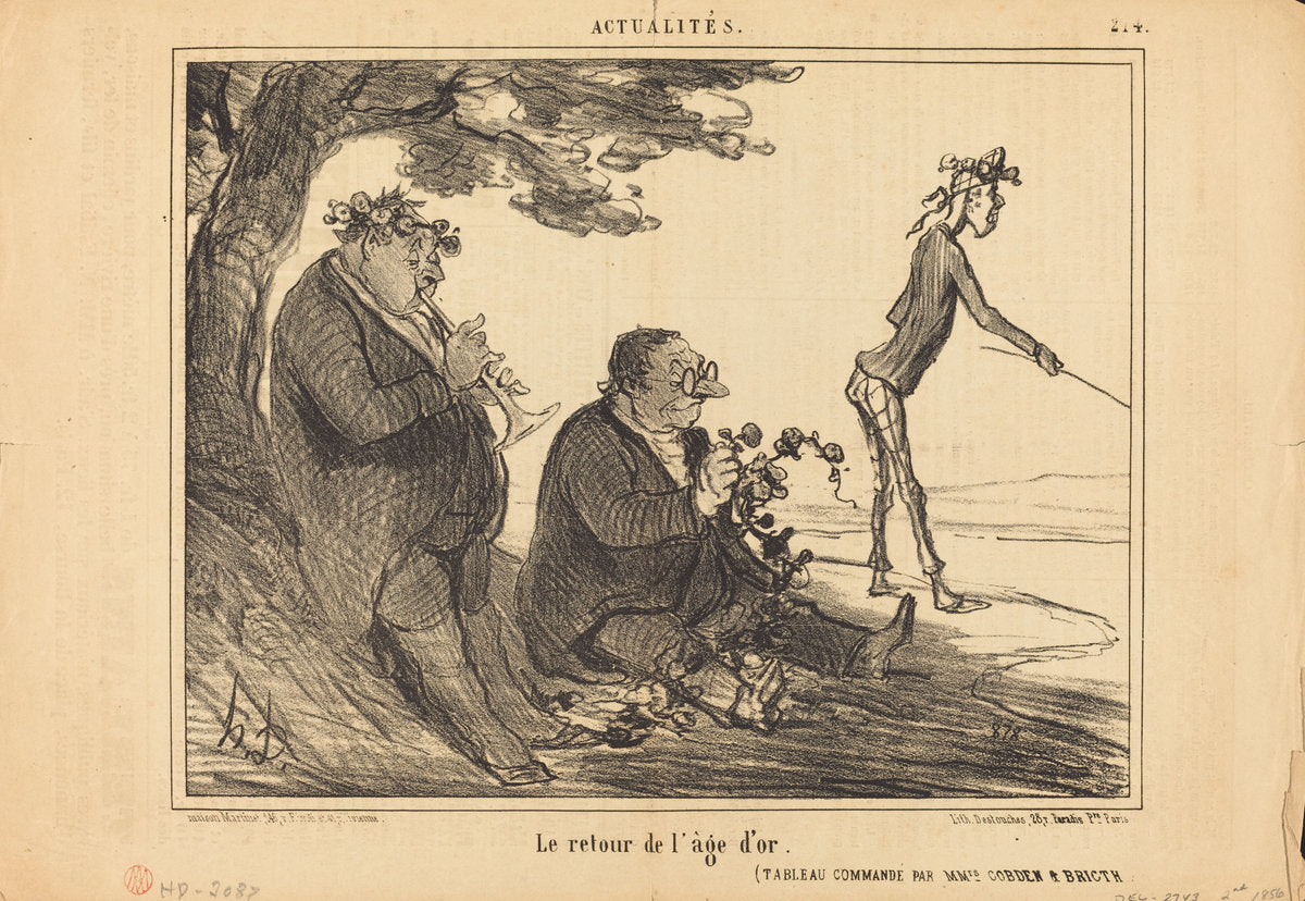 Le Retour de l'age d'or by Honoré Daumier (French, 1808 - 1879), 16X12"(A3)Poster Print