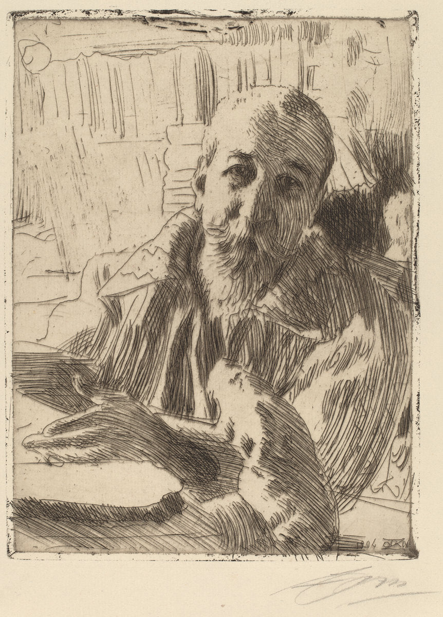 Anatole France by Anders Zorn (Swedish, 1860 - 1920), 16X12"(A3)Poster Print