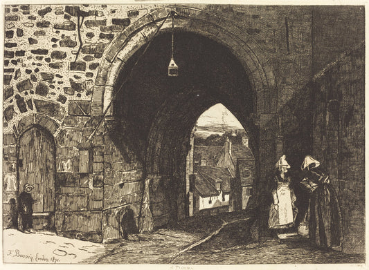 La Porte de St Malo à Dinan by François Bonvin (French, 1817 - 1887), 16X12"(A3)Poster Print