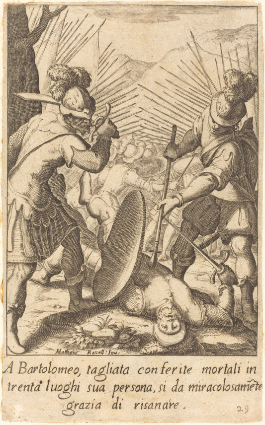 Bartolomeo by Jacques Callot after Matteo Rosselli (French, 1592 - 1635), 16X12"(A3)Poster Print