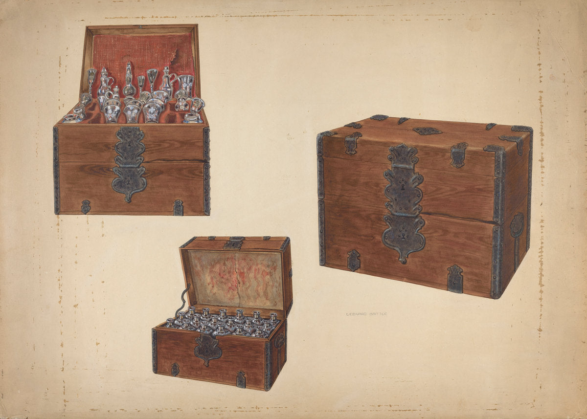 Wine Chest by Leonard Battee (American, active c. 1935), 16X12"(A3)Poster Print