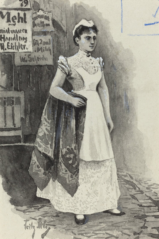 Dienstmadchen by Fritz Stoltenberg (German, 1855 - 1921), 16X12"(A3)Poster Print
