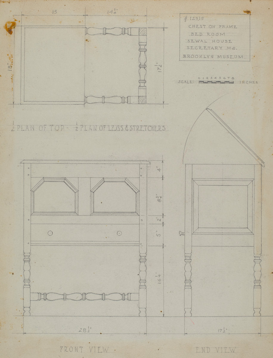 Chest on Frame by B. Holst-Grubbe (American, active c. 1935), 16X12"(A3)Poster Print