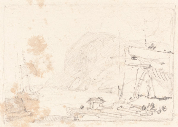 A Dry Dock by John Sell Cotman (British, 1782 - 1842), 16X12"(A3)Poster Print