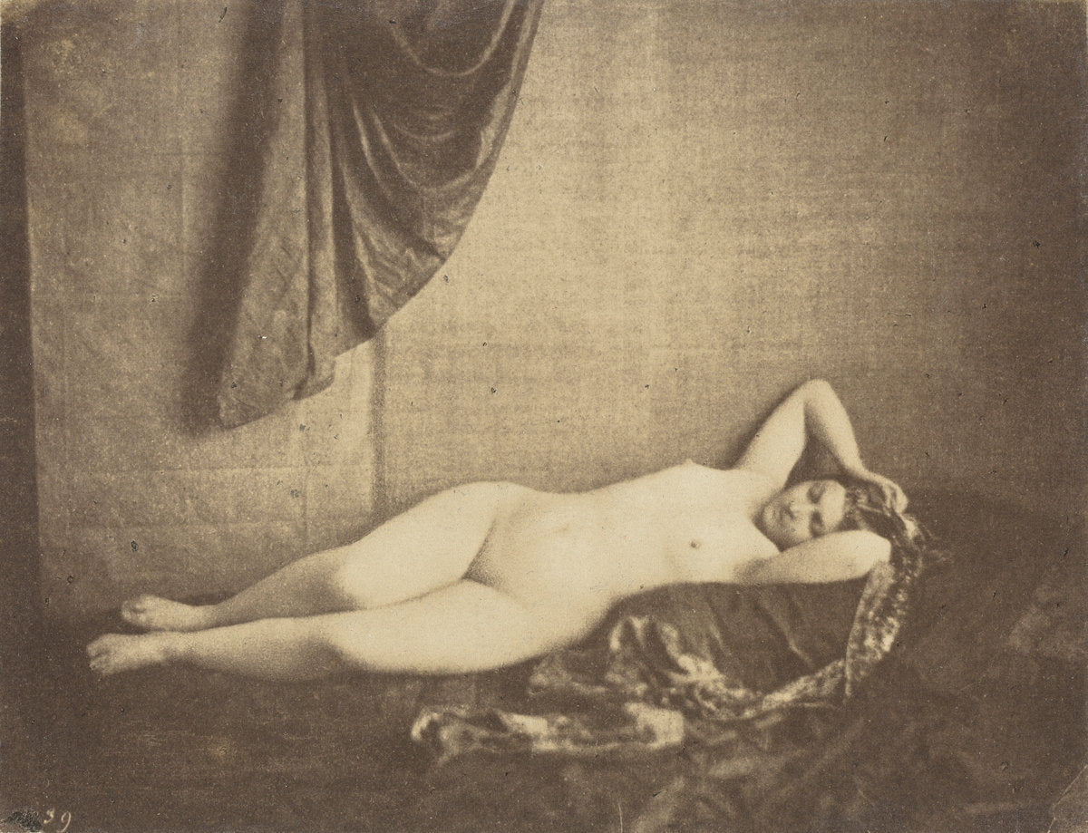 Étude d'après Nature [nude study] by Julien Vallou de Villeneuve (French, 1795 - 1866), 16X12"(A3)Poster Print