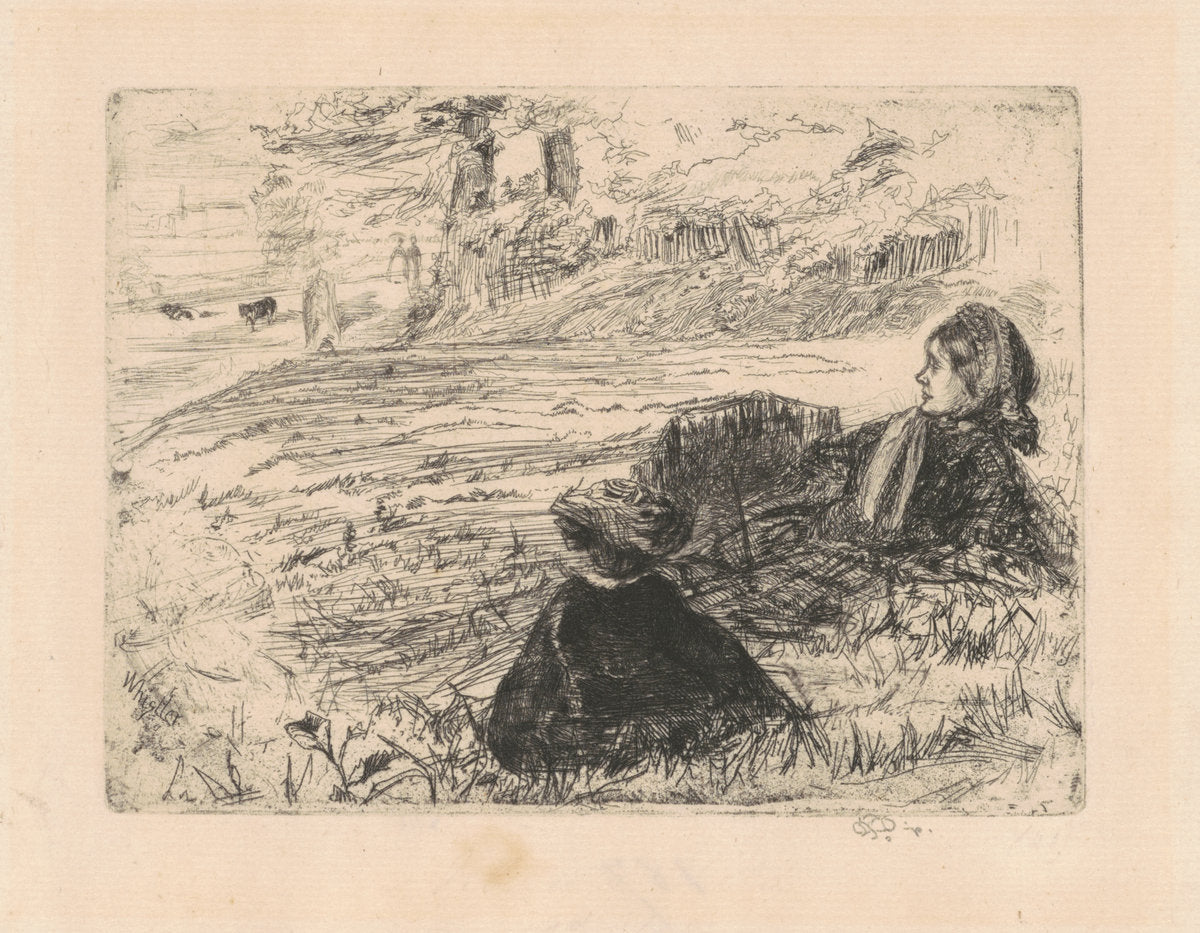 Nursemaid and Child by James McNeill Whistler (American, 1834 - 1903), 16X12"(A3)Poster Print