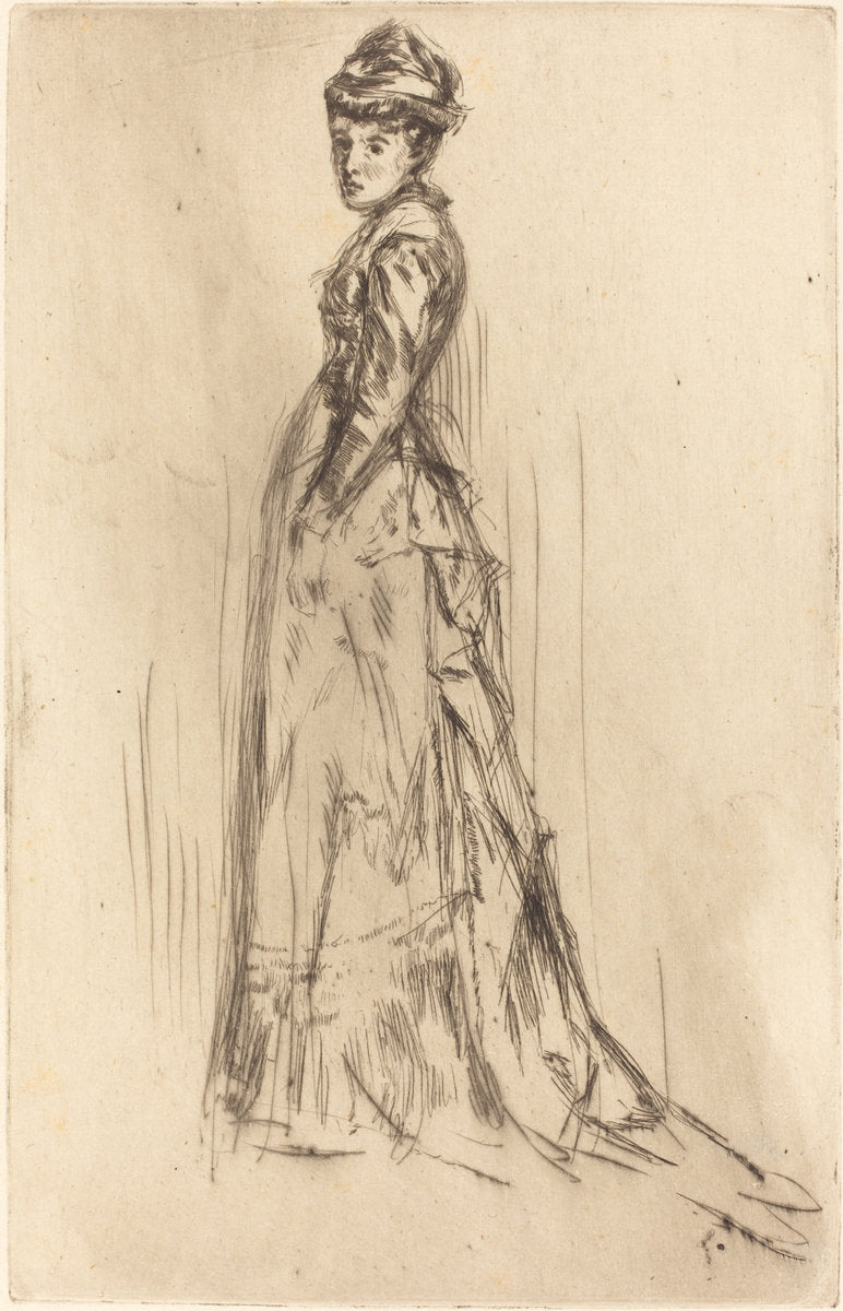 The Silk Dress by James McNeill Whistler (American, 1834 - 1903), 16X12"(A3)Poster Print