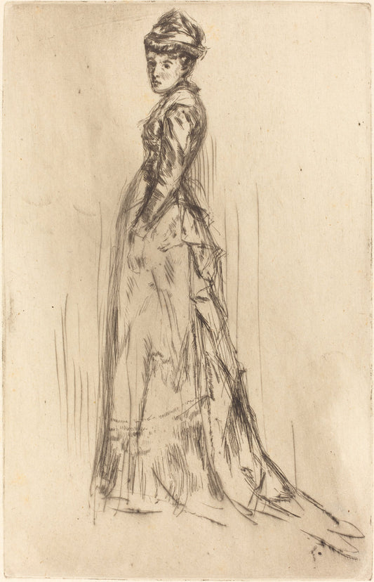 The Silk Dress by James McNeill Whistler (American, 1834 - 1903), 16X12"(A3)Poster Print