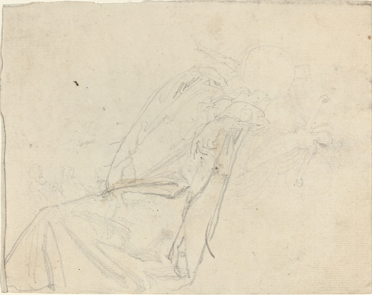 Sheet of Studies [recto and verso] by John Flaxman (British, 1755 - 1826), 16X12"(A3)Poster Print