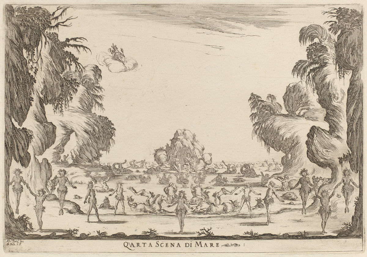 Quarta Scena di Mare by Stefano Della Bella (Italian, 1610 - 1664), 16X12"(A3)Poster Print