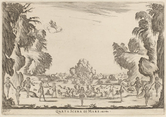 Quarta Scena di Mare by Stefano Della Bella (Italian, 1610 - 1664), 16X12"(A3)Poster Print