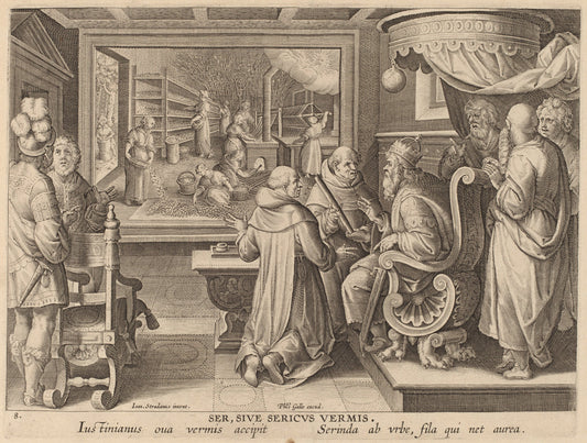 Silk Manufacture: pl.8 by Theodor Galle after Jan van der Straet (Flemish, c. 1571 - 1633), 16X12"(A3)Poster Print