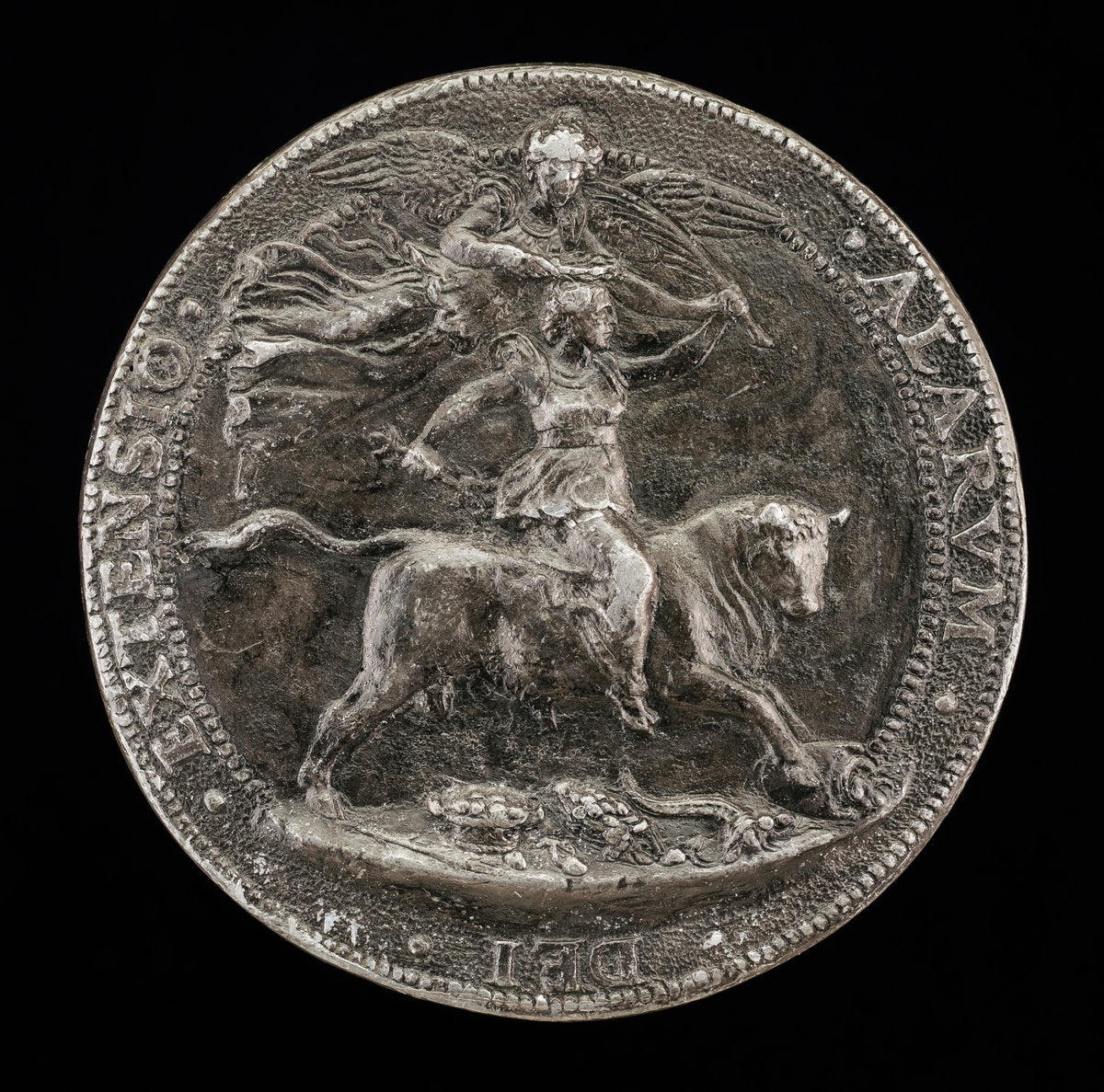 Angel Adorning a Female Figure Riding on a Bull [reverse] by Antonio Vicentino (Italian, active second quarter 16th century), 16X12"(A3)Poster Print