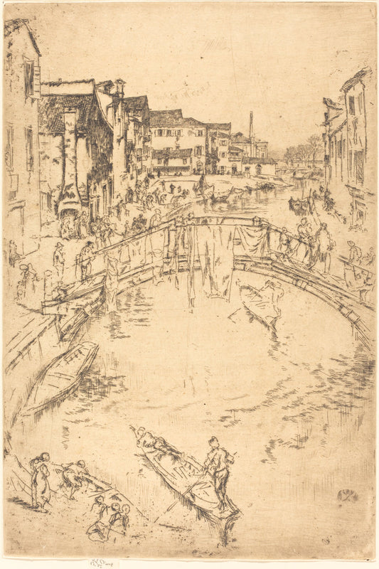 The Bridge by James McNeill Whistler (American, 1834 - 1903), 16X12"(A3)Poster Print