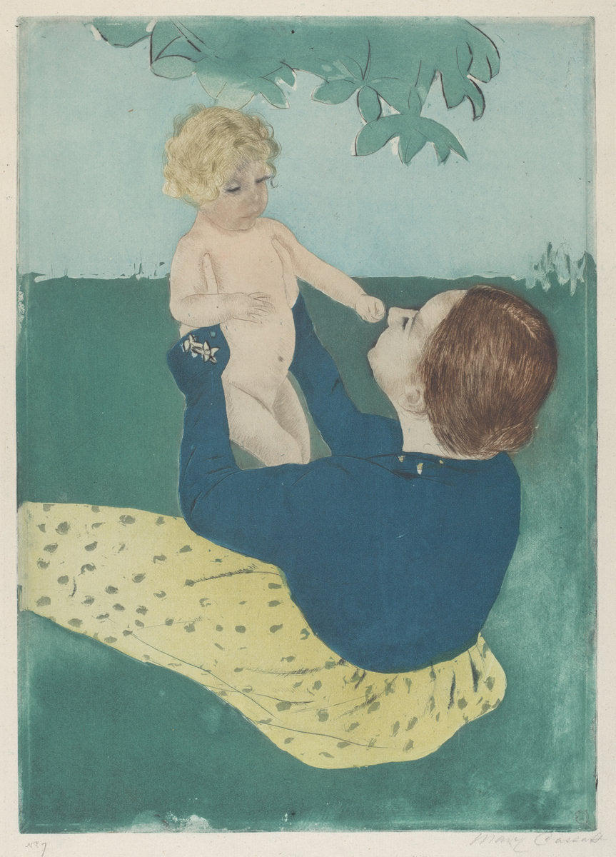 Under the Horse-Chestnut Tree by Mary Cassatt (American, 1844 - 1926), 16X12"(A3)Poster Print