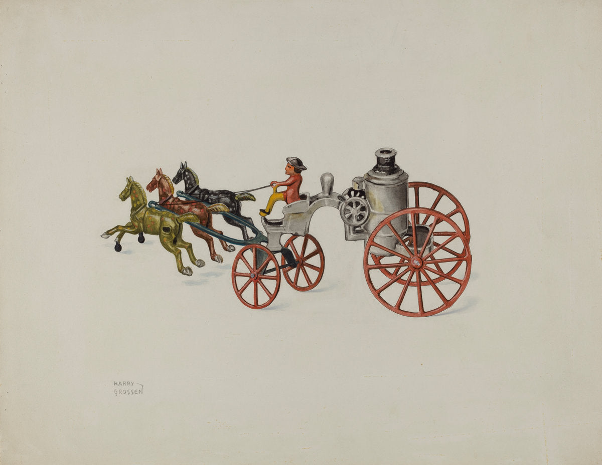 Toy Fire Engine by Harry Grossen (American, active c. 1935), 16X12"(A3)Poster Print