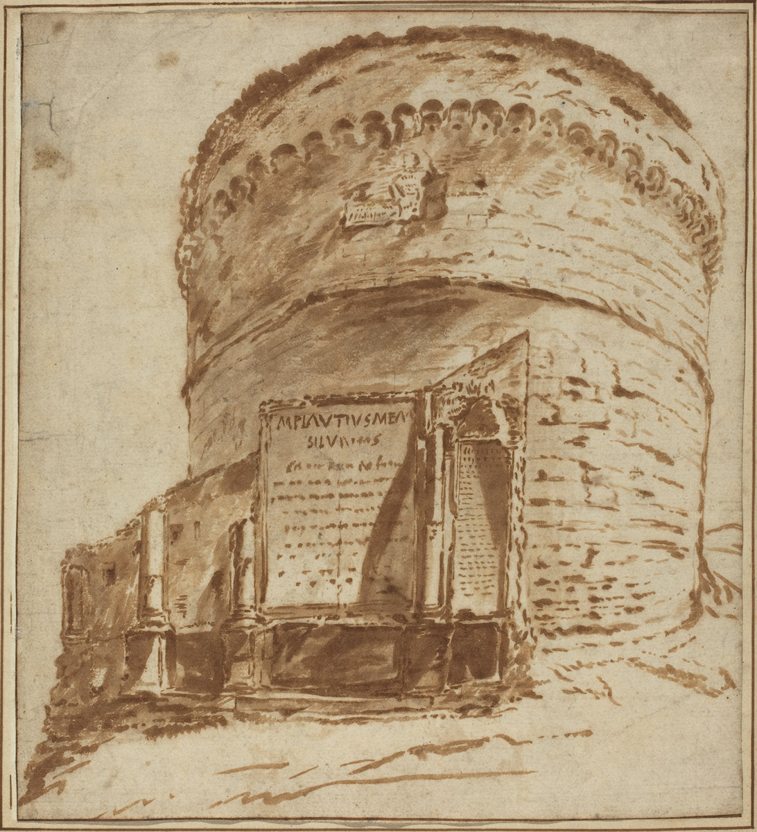 Tomb of Plautius by Bartholomeus Breenbergh (Dutch, probably 1599 - 1657), 16X12"(A3)Poster Print