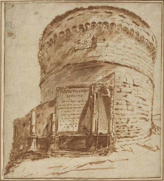 Tomb of Plautius by Bartholomeus Breenbergh (Dutch, probably 1599 - 1657), 16X12"(A3)Poster Print