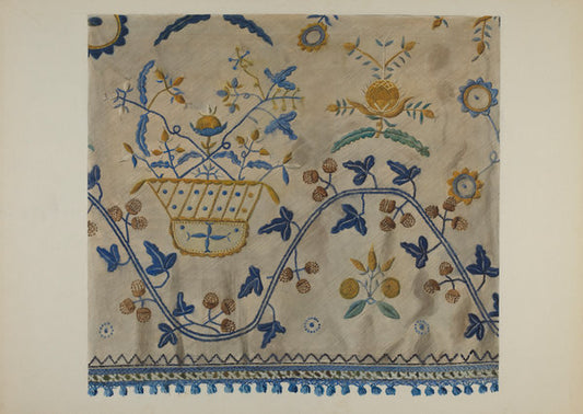Embroidery by Herman O. Stroh (American, active c. 1935), 16X12"(A3)Poster Print