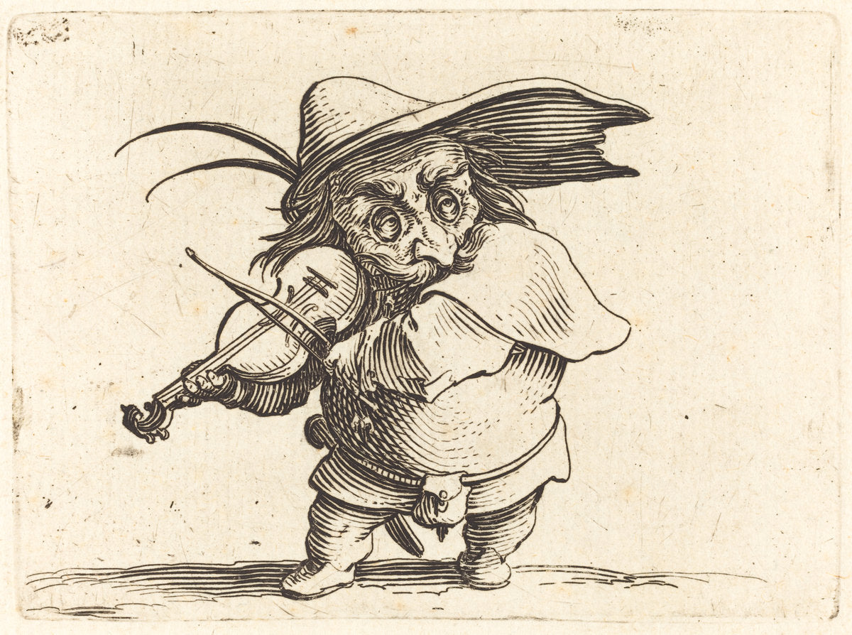 The Violin Player by Jacques Callot (French, 1592 - 1635), 16X12"(A3)Poster Print
