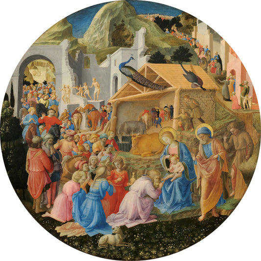The Adoration of the Magi by Fra Angelico and Fra Filippo Lippi (Florentine, c. 1395 - 1455), 16X12"(A3)Poster Print