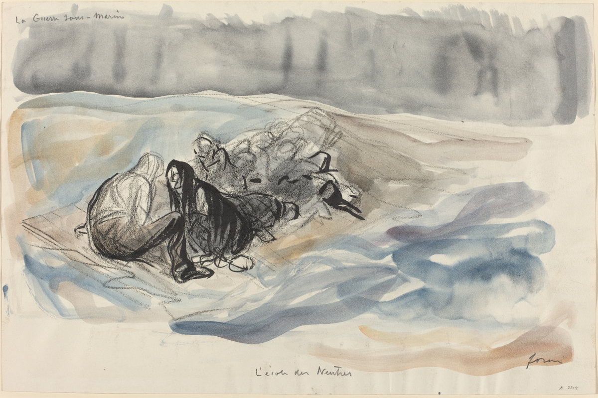 La Guerre sous-Marine.  L'ecole des Neutres by Jean-Louis Forain (French, 1852 - 1931), 16X12"(A3)Poster Print