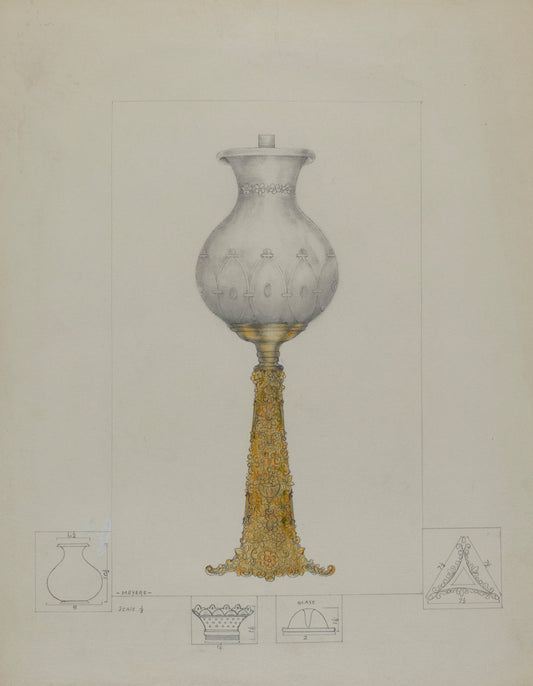 Metal Base Lamp by Henry Meyers (American, active c. 1935), 16X12"(A3)Poster Print