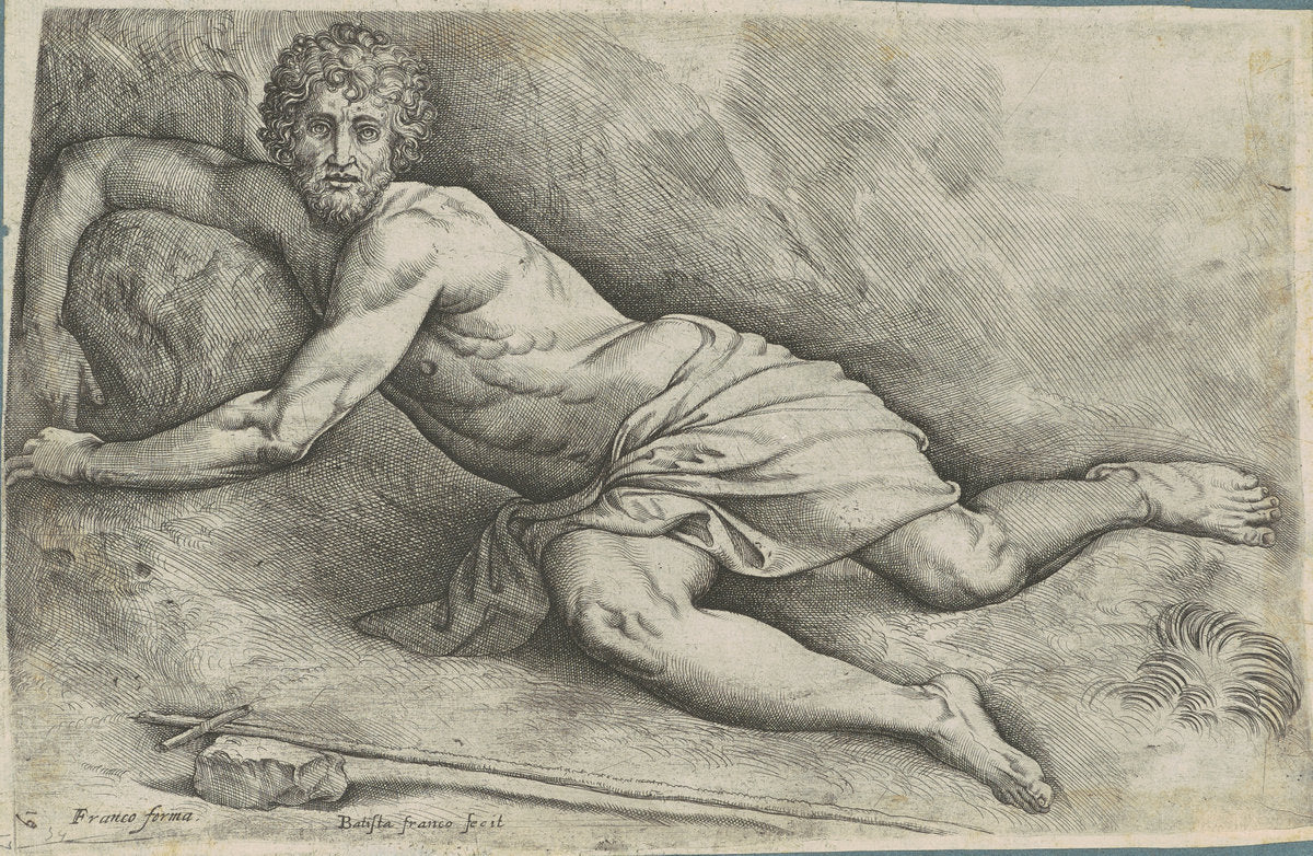 Saint John the Baptist by Battista Franco (Venetian, probably 1498 - 1561), 16X12"(A3)Poster Print