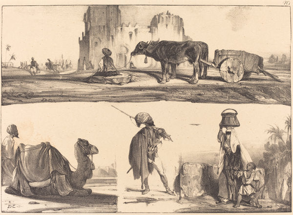 Oriental Vignettes by Alexandre-Gabriel Decamps (French, 1803 - 1860), 16X12"(A3)Poster Print