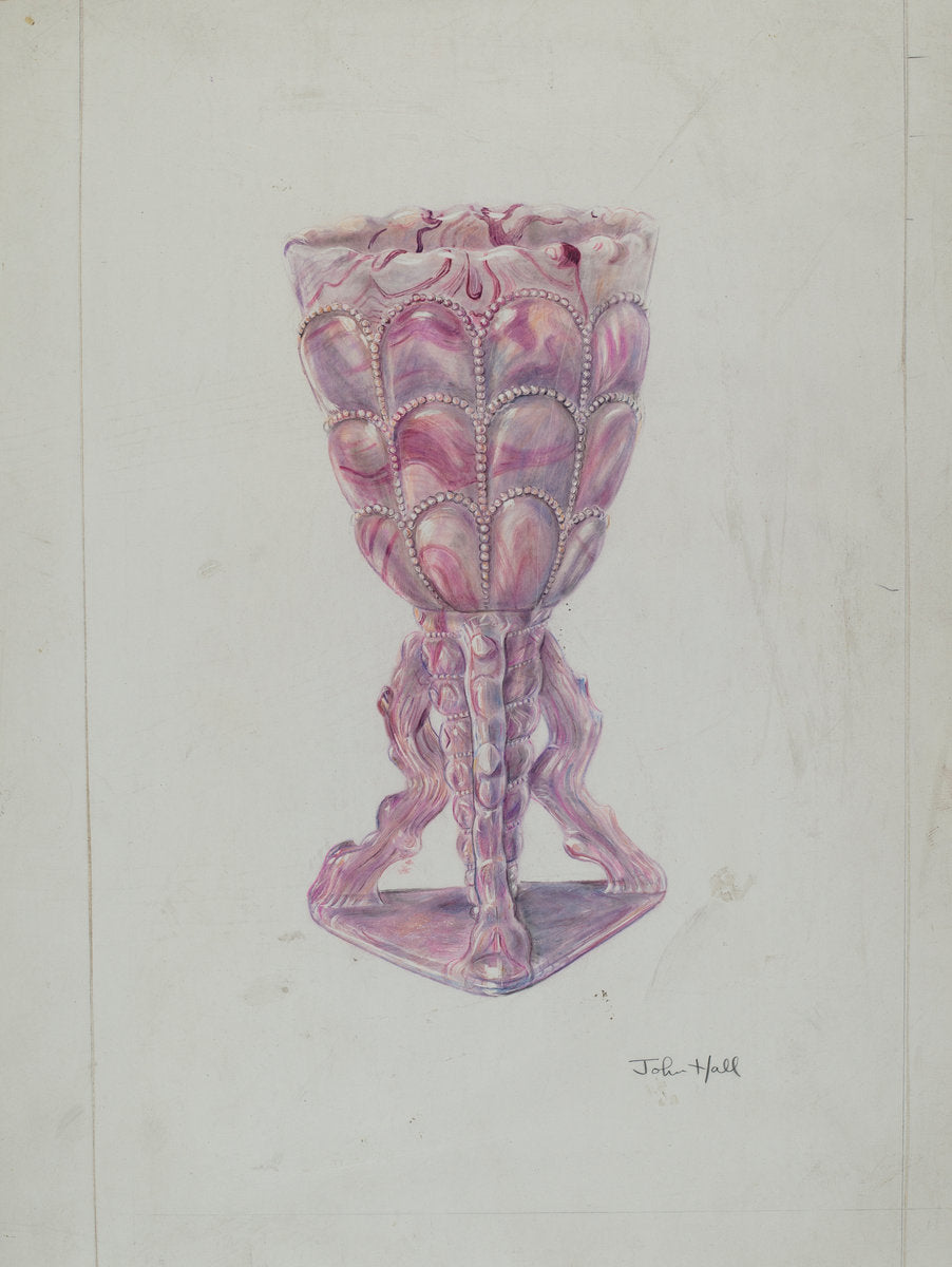 Marbleized Vase by John Hall (American, active c. 1935), 16X12"(A3)Poster Print