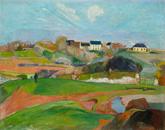 Landscape at Le Pouldu by Paul Gauguin (French, 1848 - 1903), 16X12"(A3)Poster Print