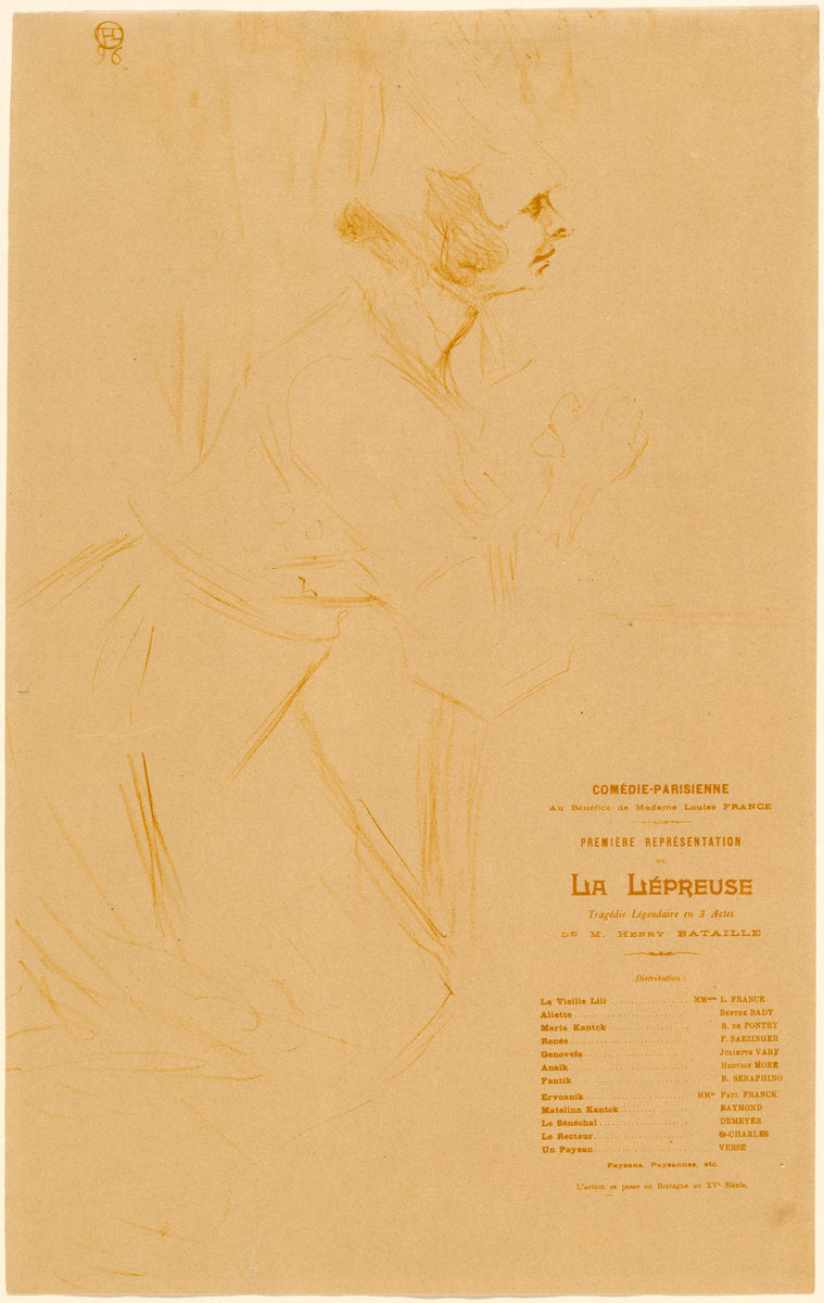 La Lépreuse by Henri de Toulouse-Lautrec (French, 1864 - 1901), 16X12"(A3)Poster Print