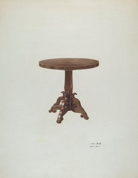 Round Top Table by Jesus Pena and Rosa Rivero (American, active c. 1935), 16X12"(A3)Poster Print