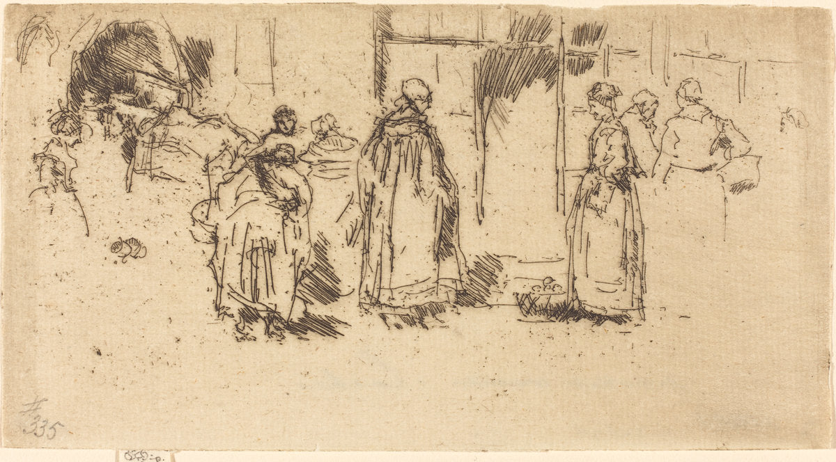 Poultry-Market, Loches by James McNeill Whistler (American, 1834 - 1903), 16X12"(A3)Poster Print